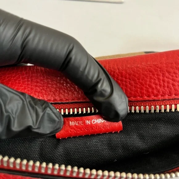 Burberry Red Leather Trim Plaid Crossbody Bag - Picture 7 of 12